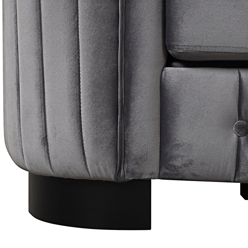 Fauteuil rembourré simple, Gris