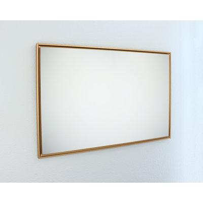 Miroir mural 24 po x 36 po Parker, montage mural horizontal / vertical portrait / paysage, idéal comme miroir d'entrée, de vestibule, de vestibule ou de salle de bain, doré