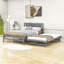 Lit plateforme double en bois avec lit gigogne Daryna-360992696