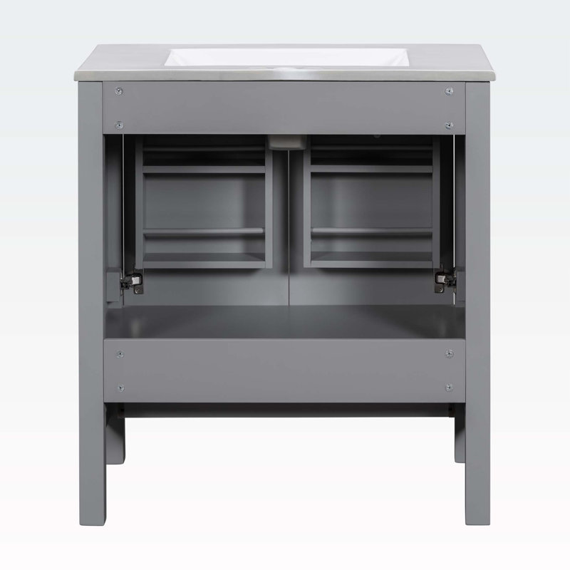 Armoire de salle de bain Leilaney, Gris