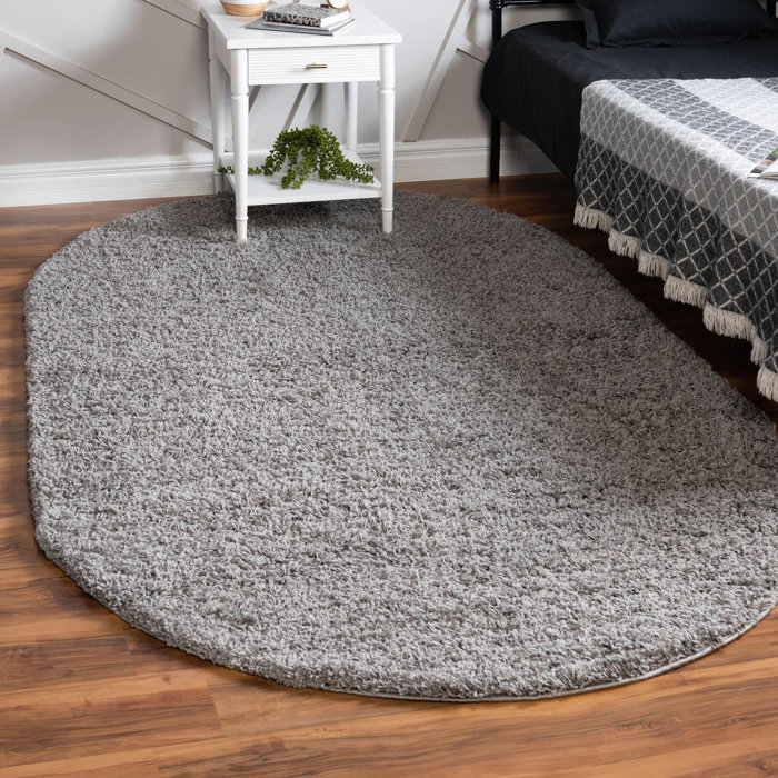 Ebern Designs Santosha Cloud Gray Shag Rug & Reviews | Wayfair