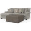 Livingston - Méridienne 2 pièces avec siège à ressorts confortables, repose-pieds cocktail de 40 po et 6 coussins décoratifs inclus-99403312
