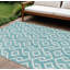 Tapis intérieur / extérieur bleu sarcelle et ivoire 9 'X 12'