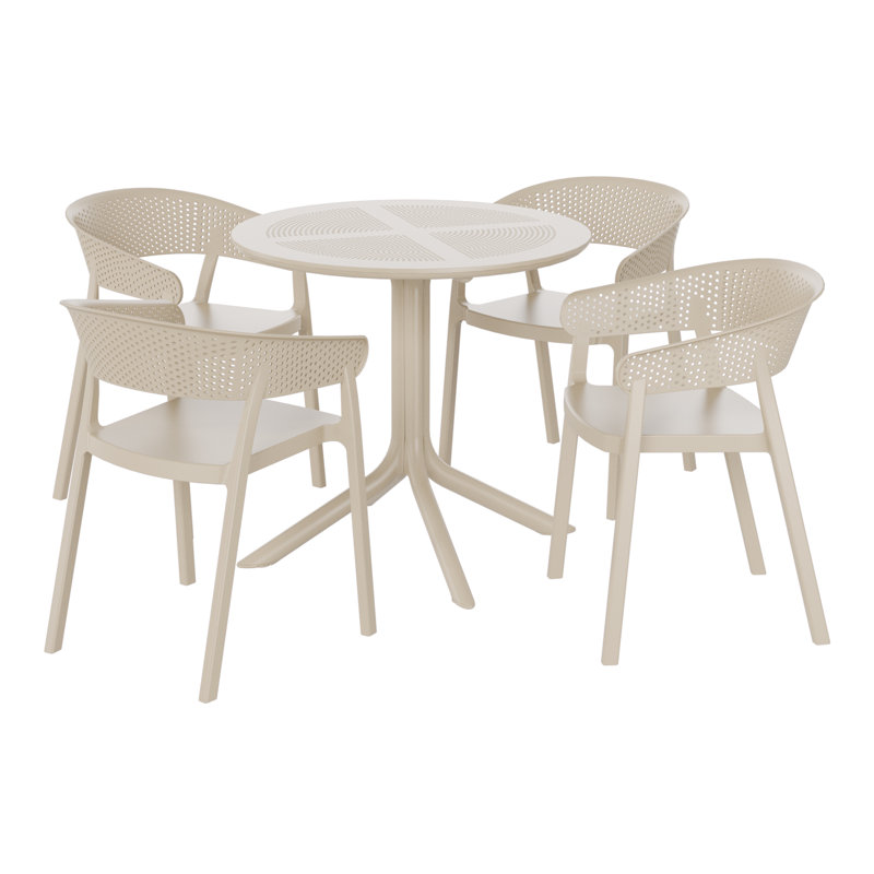 Ensemble repas extérieur pour 4 personnes, Beige
