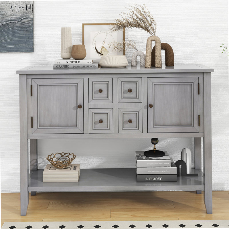 Buffet avec tablette inférieure Cambridge Series Buffet, Gris