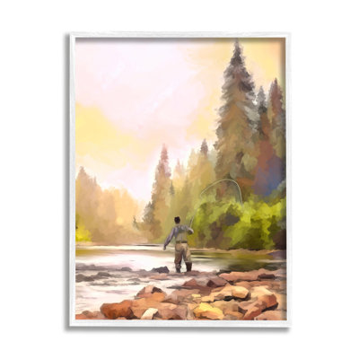 " Fly Fishing At Lake " by Amy Hall Painting Print