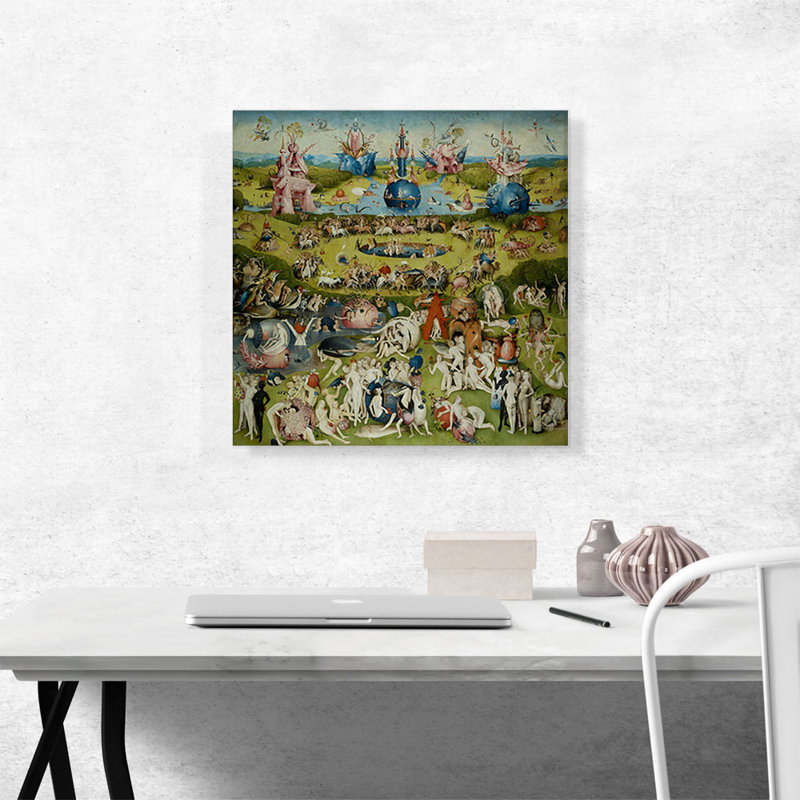 " The Garden Of Earthly Delights Center Panel 1515 " by Hieronymus Bosch Painting Print, 18" H x 18" W x 1.5" D