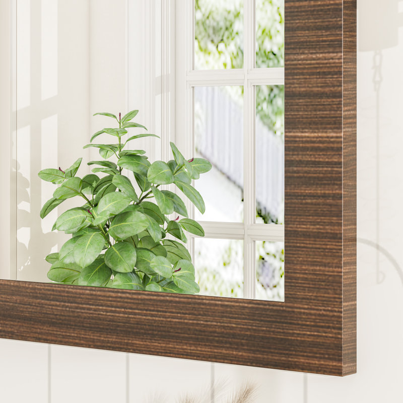 Brunner Modern & Contemporary Bathroom Mirror, 30" x 72", Gray Oak