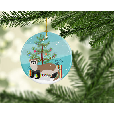 3'' Ceramic Animals Holiday Shaped Ornament