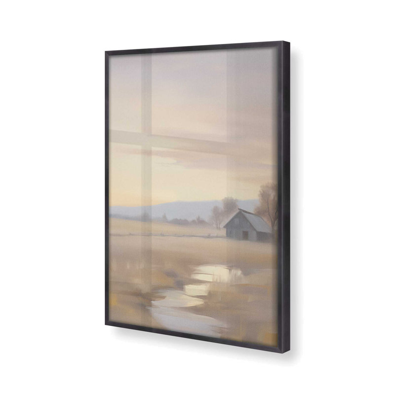 «Serene Sunset Over Fields II», Zinc patiné, H 15,25 po x l 12,25 po 