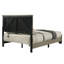 Lit de conception moderne avec tête de lit lumineuse à DEL et mobilier en bois gris