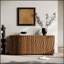 Buffet moderne avec textures 3D avec rangement, luxueux buffet anti-déversement pour la cuisine et le salon, largeur de 59 pouces
