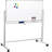 Freestanding Melamine Reversible Magnetic Medium 4' x 6' Whiteboard, Magnetic Whiteboard with Adjustable Height, Sturdy Steel Frame, Marker Tray, 360֯ Rotating Mechanism