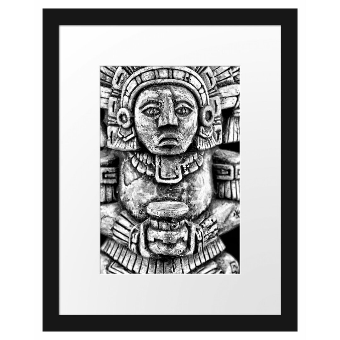 Gerahmtes Poster Kleine Maya Skulptur