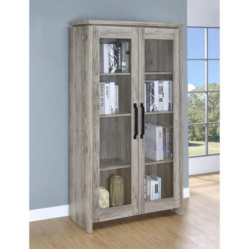 Armoire haute en bois d'ingénierie à 2 portes Myerson Grey Driftwood