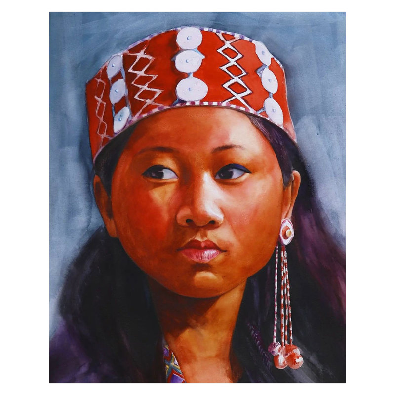 Belle fille Pahaadi | Aquarelle sur papier | Par Navneeth