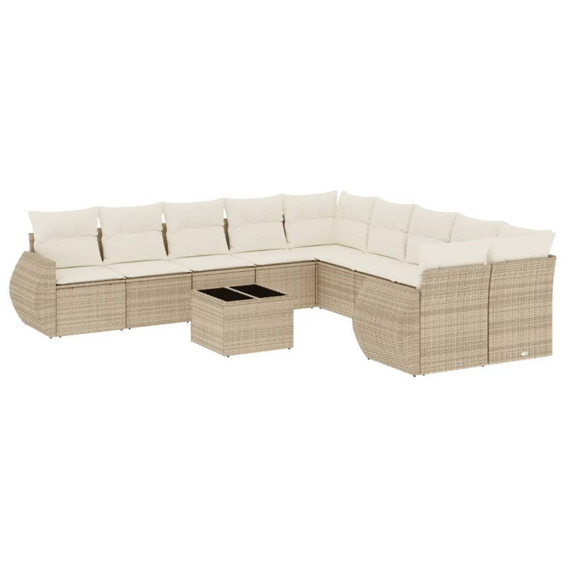 Grand canapé modulaire en rotin PE Vidaxl, Beige