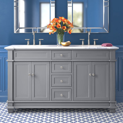 Lydie 60'' Double Bathroom Vanity with Marble Top