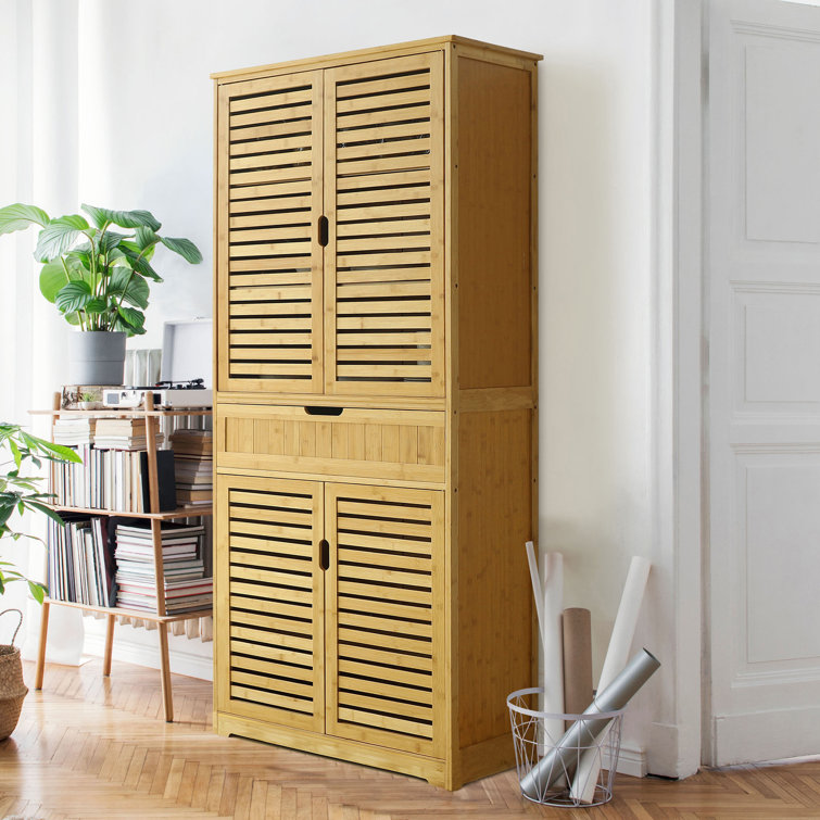 Hastings Home Traditional Brown Wood Bamboo Pantry in the Dining & Kitchen  Storage department at