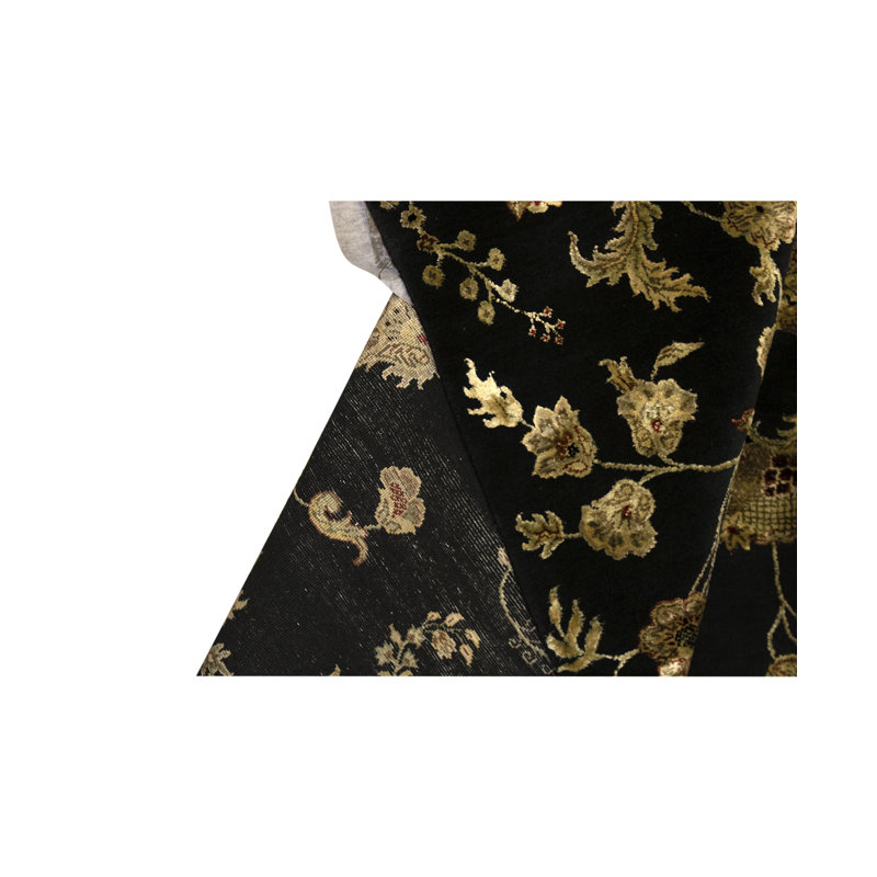 Hand-Knotted High-Quality Black Area Rug