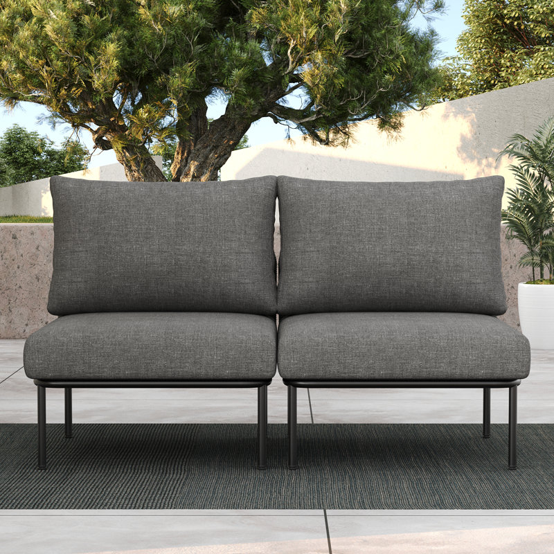 Metal Outdoor Lounge Chair, Dark Grey