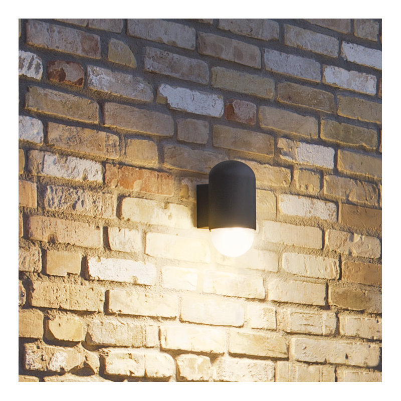 Integrated LED Outdoor Armed Sconce, Dark Grey