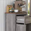Buffets, rangement gris avec portes doubles, tiroir et amp; Tablette réglable | Panneau de particules | Revêtement en mélamine