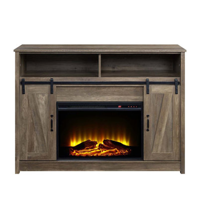 Tobias 51" Fireplace, Rustic Oak Finish