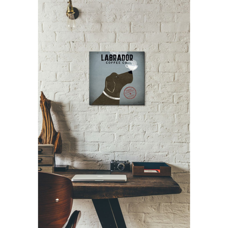 «Labrador Coffee Co» par Ryan Fowler, art mural sur toile, H 12 po x l 12 po x P 0,75 po