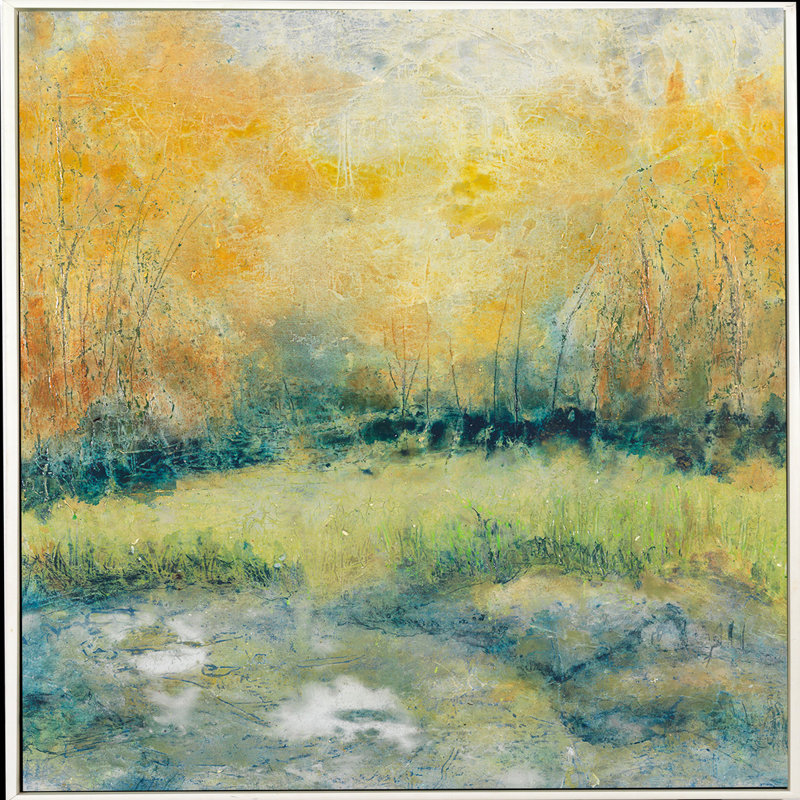 Late October Painting, White Framed