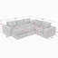 Canapé modulaire en L 107 po avec deux repose-pieds mobiles pour le salon-923398036