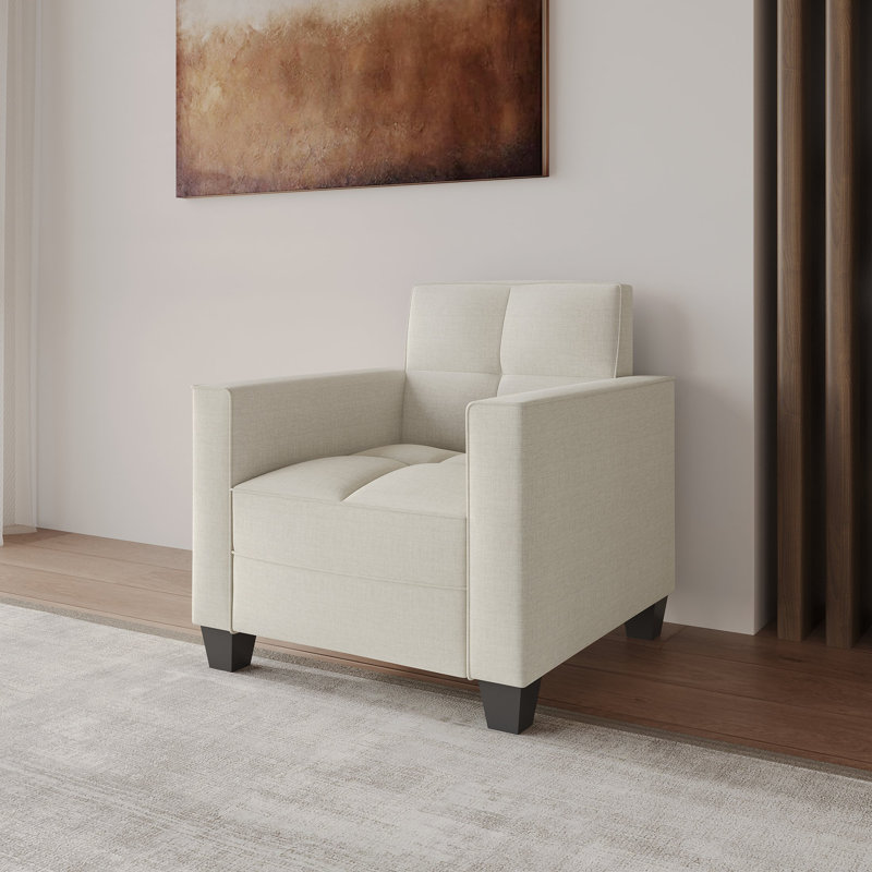 Chaise rembourrée en velours Olivia, Beige