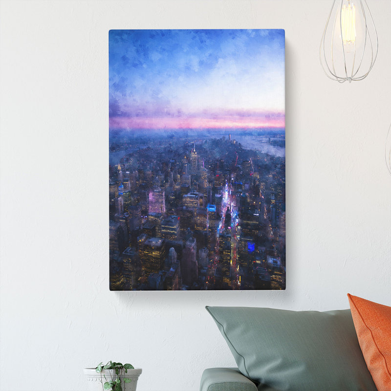 Sunset In Manhattan New York - Wrapped Canvas, 50cm H x 35cm W x 3cm D
