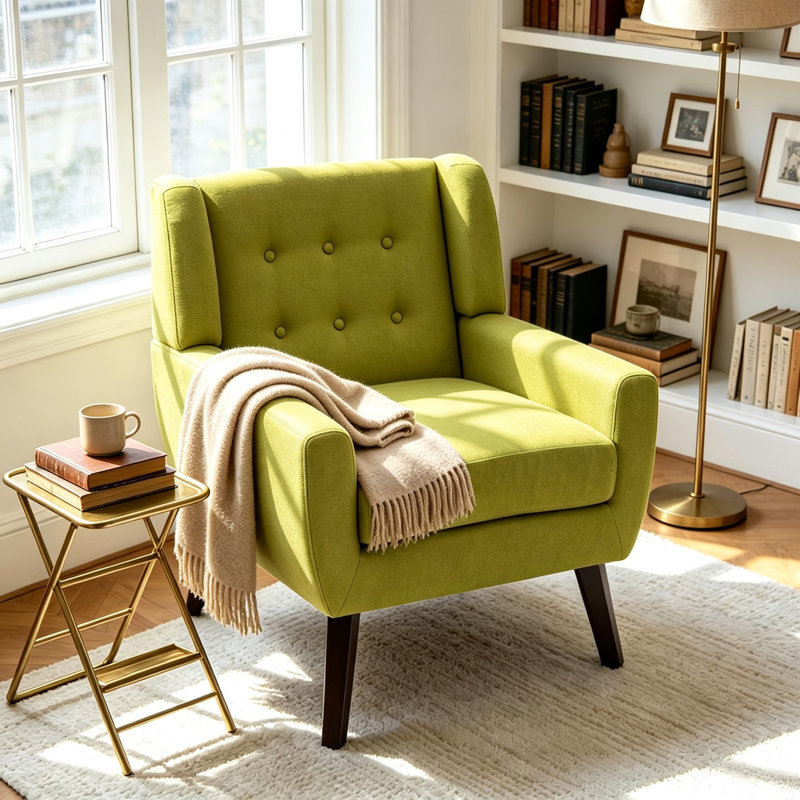 Fauteuil Jaqueze, Mélange de lin vert performance