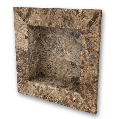 Porte-shampooing encastré carré Flexecle l 17 po x H 17 po à Breccia Paradiso