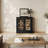 Modular Storage Display Cabinet with Doors  (Set of 1), Black-1280478692