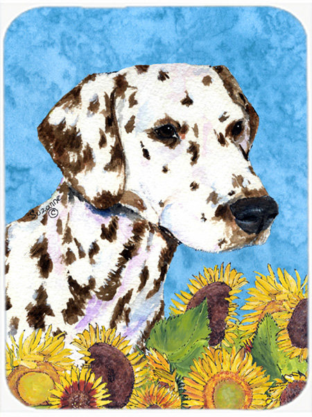 Planche à découper en verre east urban home dalmatien et tournesol