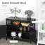 Buffet moderne avec tablette à 2 niveaux, compartiment ouvert et porte magnétique pour un rangement et une présentation polyvalents