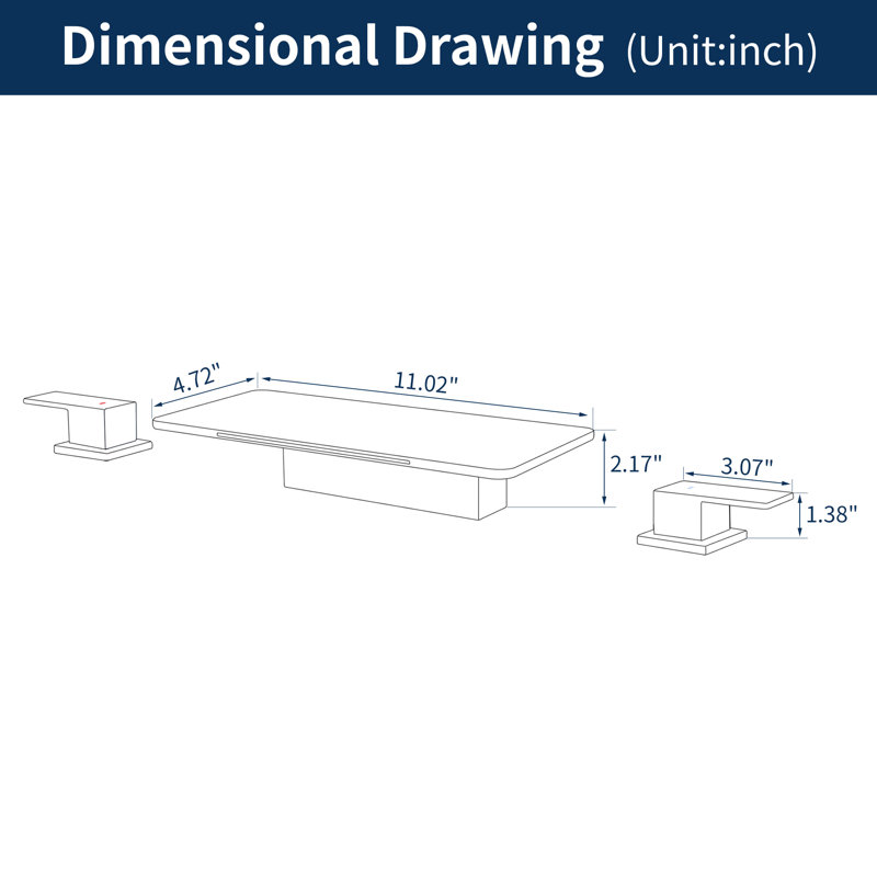 Deck Mounted Waterfall Roman Tub Faucet, Brushed Nickel