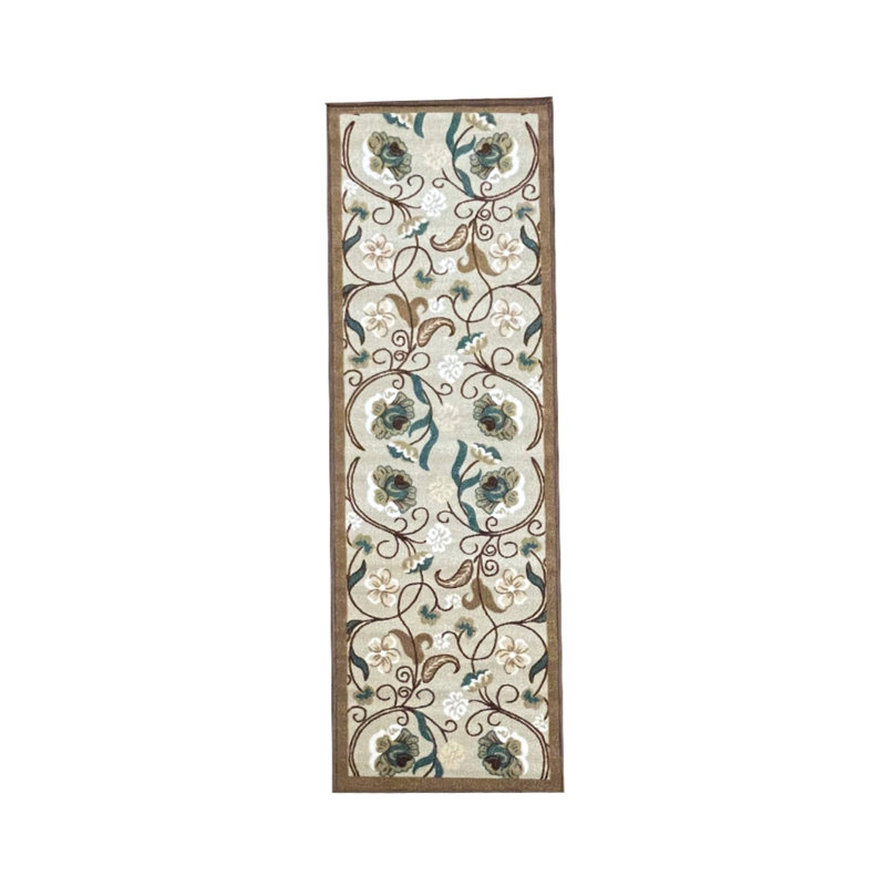 Tapis de cuisine Hepatique, Tapis de couloir 1,8 pi x 4,11 po, Ivoire