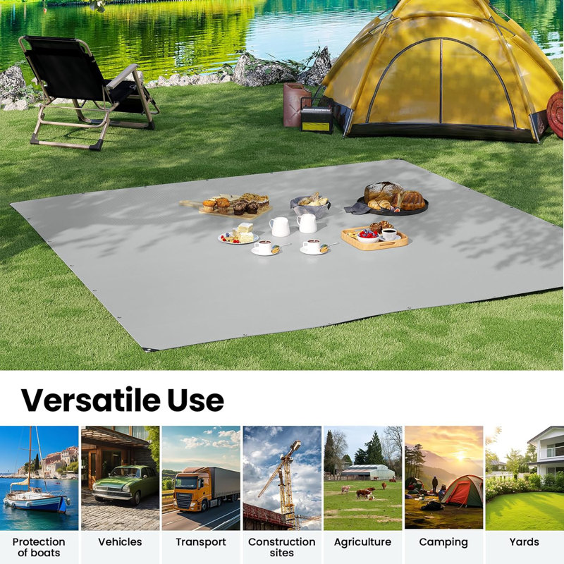 Outdoor Cover, 150cm H x 200cm W, Grey/Black