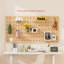 Organisateur mural en bois massif Nordic, panneau de rangement décoratif de 15,8 po x 23,6 po pour le bureau à domicile, la cuisine et le salon