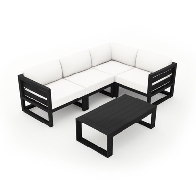 Avion 5 Piece Sectional Set - Black