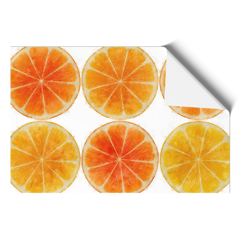 Orange Fruit Slices Painting - Frameless Print, 21cm H x 30cm W x 0.1cm D