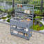 Îlot de cuisine pour patio avec plateau et tablettes en acier inoxydable-132685989