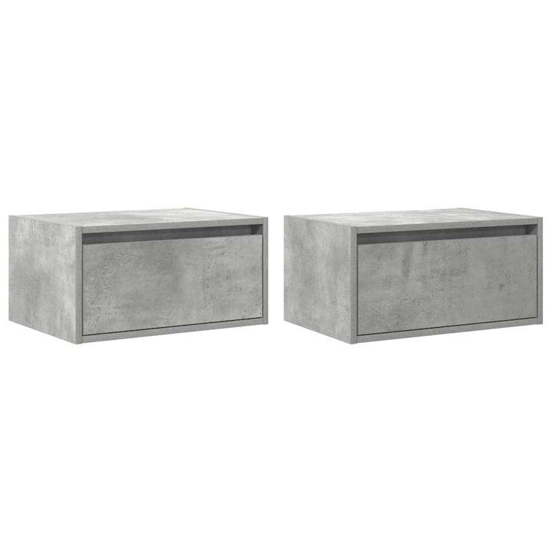 Darshay 51cm W Manufactured Wood Bedside Table, Concrete Grey, 2