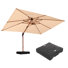 Parasol d'extérieur rectangulaire en porte-à-faux 9 pi x 12 pi avec base, beige