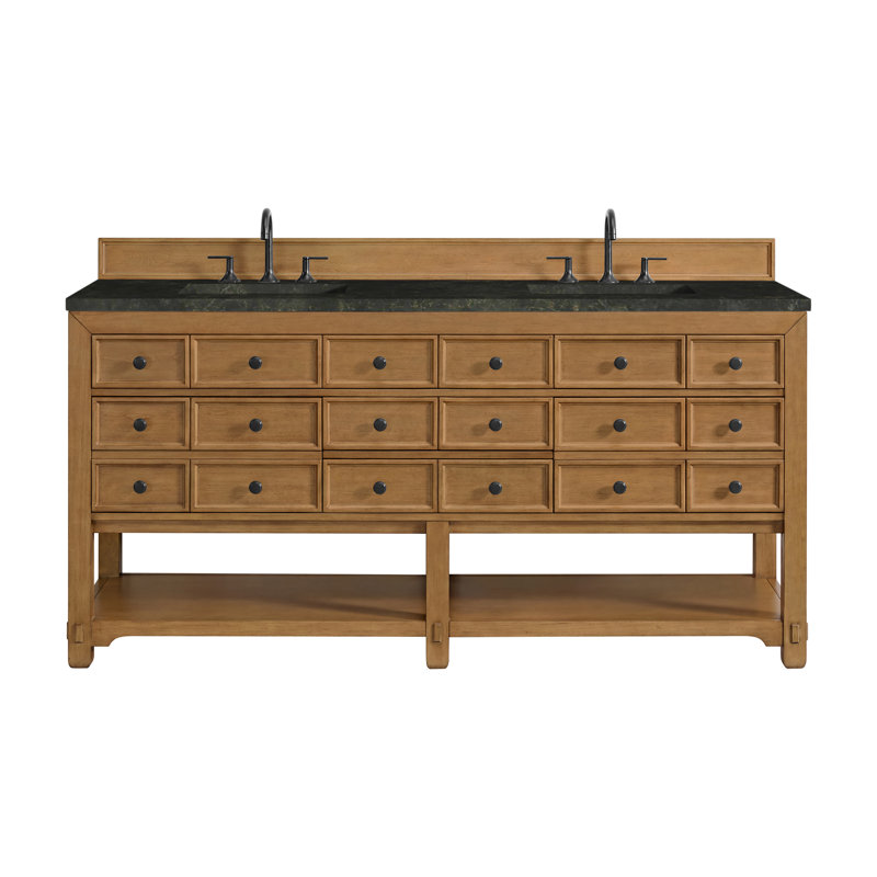 Malibu 72'' W Double Vanity, Amber Birch, Phantome Eclos, Widespread