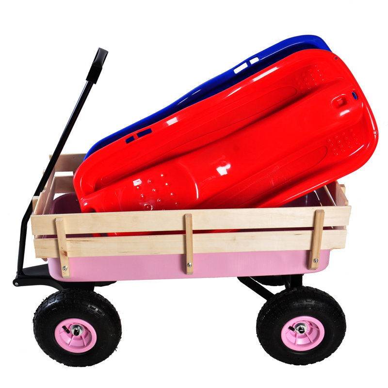 Chariot de jardin tout-terrain avec pneus, Rose
