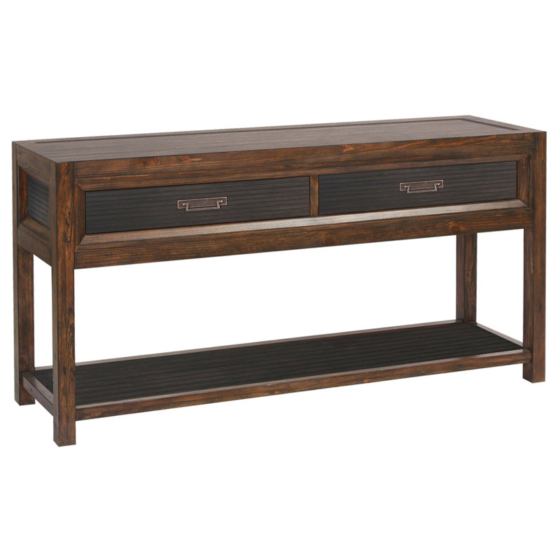 2 Rectangular Table, 60", Rustic And Black Finish, Pine Construction, No Assembly, Home Decoration Table Living Room Accessory